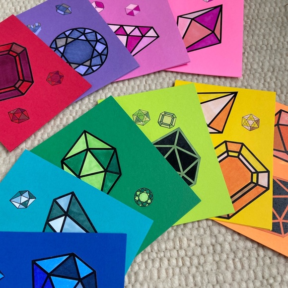 Party psychedelic blank greeting cards w/envelopes - Picture 2 of 4